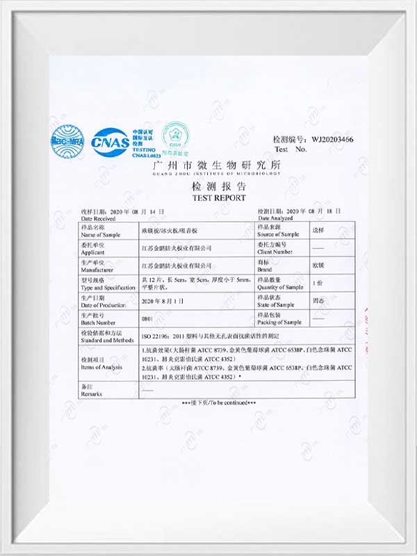 Informe antibacteriano de Jinpeng